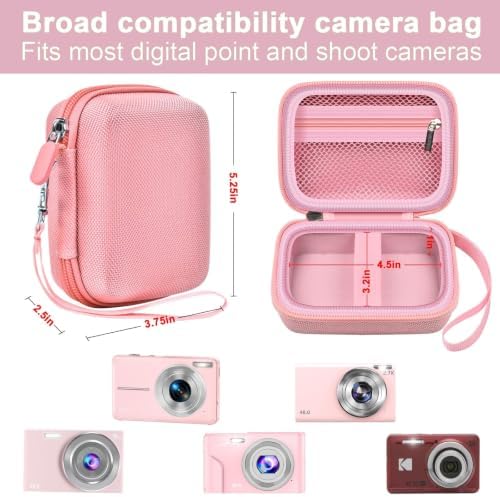 ALKOO Digital Camera Case for CAMKORY, Camera Pouch for KODAK Pixpro -Pink - Image 3