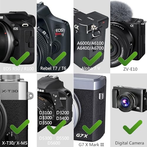 Camera Neck Strap Thin,Binocular Strap with Neoprene Padding,Camera Lanyard,Digital Mirrorless Camera Strap for Photographers,Washable,Black,58 Inch - Image 5