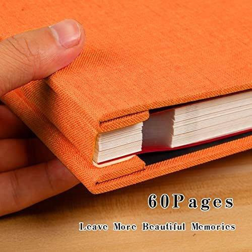 Spbapr Large Photo Album Self Adhesive Linen Cover Magnetic Scrapbook Album DIY Scrap Book 60 Black Sticky Pages for 4x6 5x7 8x10 10x12 Pictures with A Metal Pen - Image 3