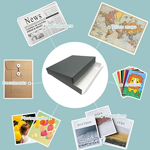 Golden State Art, Drop Front Archival Storage Box, Gray, 16.75x20.75x3 Inch - Image 6