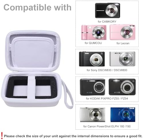 L LTGEM Digital Camera Case Compatible with KODAK PIXPRO FZ55/FZ45, Canon ELPH 180/190, Sony DSCW830/DSCW800, CAMKORY, QUMCOU, Lecran Digital Cameras, White(Case Only) - Image 2