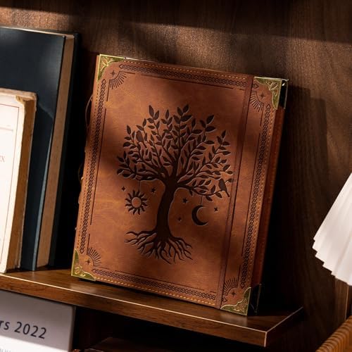 Vintage PU Leather Scrapbook Photo Album, 4x6 120 Photos Brown - Image 6