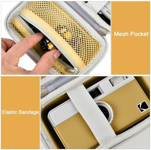 Digital Camera Case Compatible with KODAK EKTAR H35 H35N Half Frame Film Camera, Storage Holder Organizer for Kodak Ultra F9 M35 M38 Paper Shoot kamera, 35mm Film Rolls (Box Only) - Yellow - Image 3