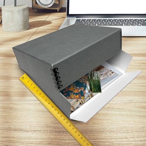Golden State Art, Drop Front Archival Storage Box, Gray, 14.75x18.75x3 Inch - Image 4