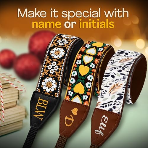 Art Tribute Camera Strap Personalized With Name - Shoulder, Crossbody & Neck Camera Strap for Photographers, Fits All Cameras, Canon Nikon Sony Fujifilm, Padded Strap W/Quick Release & Leather Ends - Image 2