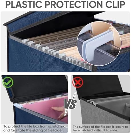 BALEINE File Organizer Box with Lid, Collapsible Hanging File Storage Box - Image 2