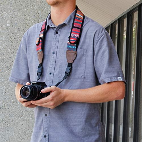 USA Gear TrueSHOT Camera Strap Neoprene Camera Straps - Padded Neck Strap, Pockets, and Quick Release Buckles - Compatible with Canon, Nikon, Sony and More DSLR and Mirrorless Cameras (Southwest) - Image 6