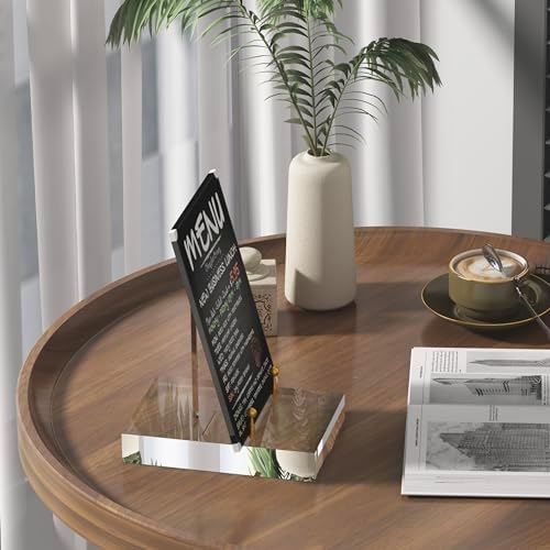 SVENJBB Acrylic Easel Display Stand with Adjustable Gold-Toned Pegs – Crystal Clear Acrylic with Floating Appearance, Ideal for Photos, Cookbooks, Invitations, and Plates, 2Pack - Image 6