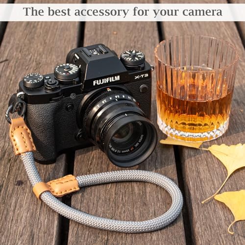 VOVMOEYA Rope Camera Wrist Strap,Camera Hand Strap Compatible with A6400 A6000 A7 IV,for Fujifilm X100V for Nikon Zf Z30 for Canon EOS R6 R7 R8 R10 Camera Wrist Straps for dslr - Grey - Image 3