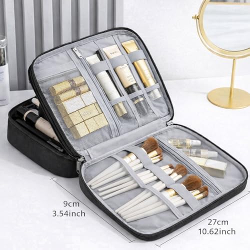 Electronic Organizer Travel Essentials Case, Waterproof Double Layer Cable Storage Pouch Bag for Charger, USB Cords, Power Bank, Phone Mouse SD Card Earphone Camera, Tablet (Up to 11 inch) - Image 7