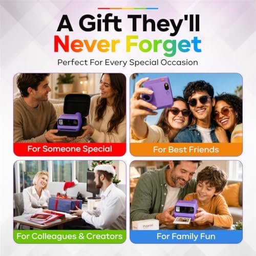Polaroid Go Generation 3 Instant Film Camera Bundle with Go Color Film 16 Exposures, Protective Hard Case, Wrist Strap, & Accs. for Instant Photography (Purple) - Image 5