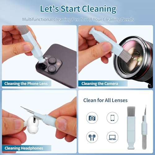 Keyboard Cleaner Laptop Cleaning Kit - 12 in 1 Computer Tech Cleaning Brush, Electronic Screen Cleaner with Multi-Function Cleaning Pen for MacBook, Tablet, iPhone, Earbuds, Camera, Lens - Image 6