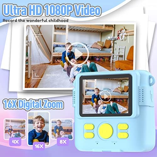 ESOXOFFORE Kids Camera Instant Print, Christmas Birthday Gifts for Kids Age 3-12, Selfie Digital Camera with 1080P Videos,Toddler Portable Travel Toy for 4 5 6 7 8 9 Year Old Boys Girls-Blue - Image 4