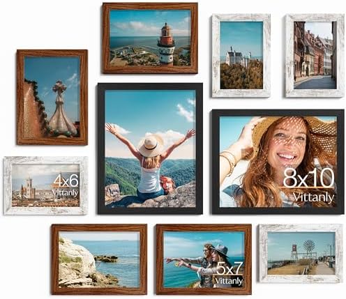 Vittanly 10 Pack Gallery Wall Frame Set, Picture Frames for Wall & Table by Vittanly