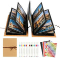 6x8.3 Inch Accordion Scrapbook Album, Stretchable Blank Scrapbook with DIY Accessories Kit, Handmade Foldable Scrapbook for Anniversary and Birthday Party, Black by Unknown