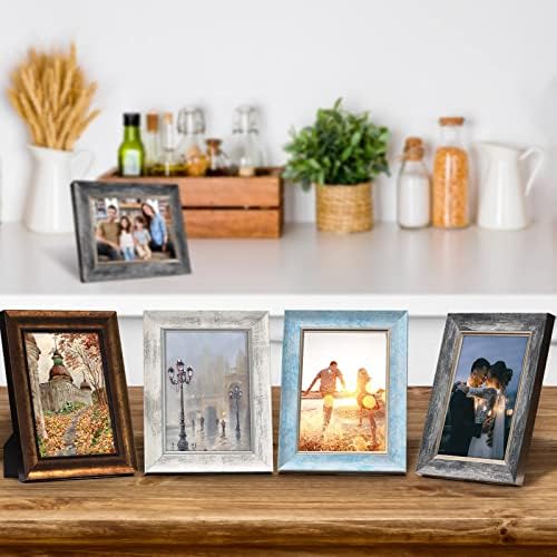 XUANLUO 8x10 Picture Frames Set of 4,Rustic Retro Photo Frame(Mix Color) - Image 5
