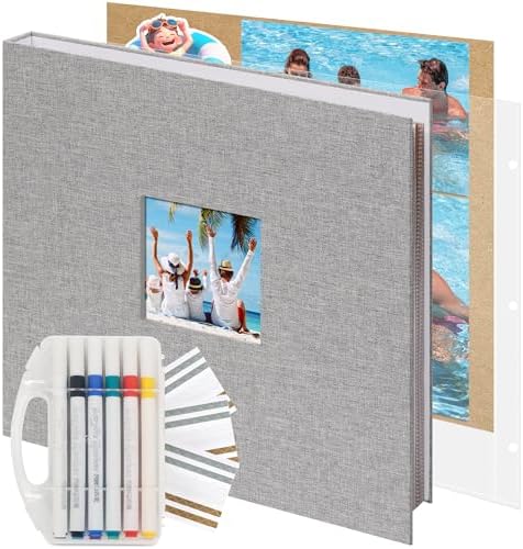 Vienrose Scrapbook Photo Album, 12x12 Inch, 3 Ring Binder, Grey, 100 Pages by Vienrose