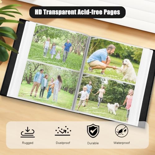 200-Pocket Photo Album 4x6 - Slip-In Picture Album with Linen Cover & Display Window, Vertical Photo Book for Wedding, Family, Baby, Anniversary & Vacation Memories (Holds 200 Photos) - Image 4