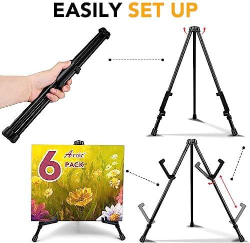 AROIC 6 Pack 14'' Tabletop Easels, Black Steel Table Top Easels for Display - Image 4