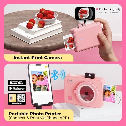 HPRT 2-in-1 Instant Print Camera & Portable Photo Printer, Bluetooth 2x3 Photo Printer for iPhone & Android, Mini Instant Camera for Kids (30 Sheets Included) - Image 2
