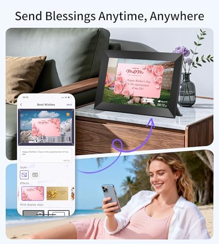 Uhale 10.1" Digital Picture Frame with 32GB Storage Support SD Card, Electronic Photo Frames with 1280x800 HD IPS Touch Screen, Instantly and Securely Share Memories, Send Wishes from Anywhere - Image 5