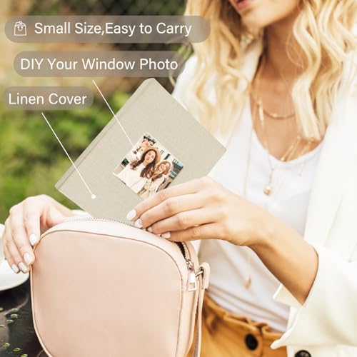 Artmag Mini Photo Album 4x6 50 Pockets 2 Pack, Linen Cover with Front Window Album Each Holds 52 Vertical Photos for Family Wedding Baby Children (Beige) - Image 6