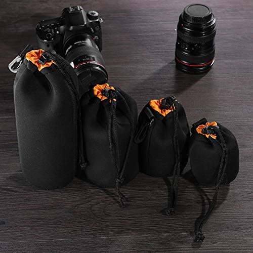 X-Large Camera Lens Pouch, Extra Large Thick Protective Neoprene Bag Storage Cover Case with Drawstring Design, Soft Plush Interior for Canon, for Nikon, for Sony DSLR Lenses (XL Size) - Image 7