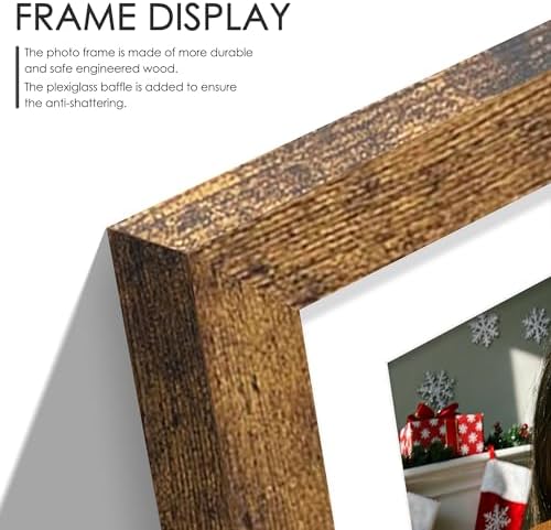 DUENPY 6x9 Double Collage Frame For 2 3.5x5 Photos Brown - Image 5