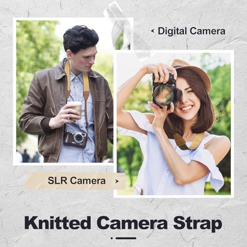 Universal Camera Strap - Camera Neck Strap, Adjustable Shoulder Straps Compatible with Canon, Fujifilm, Nikon, Olympus, Panasonic and other SLR and mirrorless cameras - Khaki - Image 2