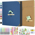 Vienrose DIY Scrapbook Photo Album Kit with Pens Tapes and Stickers 60 Pages Hardcover 8.5x11 Inches 3 Rings Removable Black Paper Scrapbooking for Lover Friends Kids Wedding Blue by Vienrose