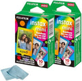 Fujifilm Instax Mini Instant Rainbow Film, 20 Sheets + BluebirdSales Mircrofiber Cleaning Cloth by FUJIFILM