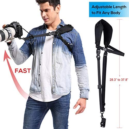 waka Camera Neck Strap with Quick Release, Safety Tether and Underarm Strap - Image 6