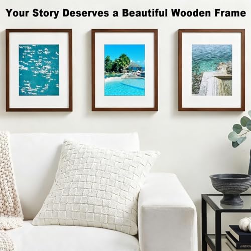 RPJC 11x14 Solid Wood Picture Frame Real Glass Cover Brown - Image 4