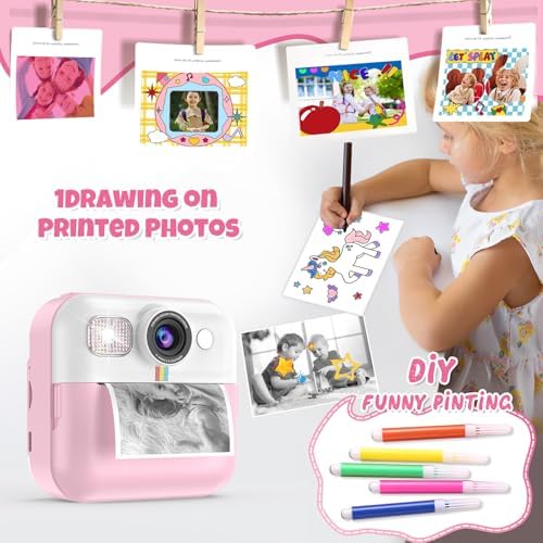 Instant Print Camera for Kids, Toddler Camera Birthday Gifts for Girls 3-10 - Image 4