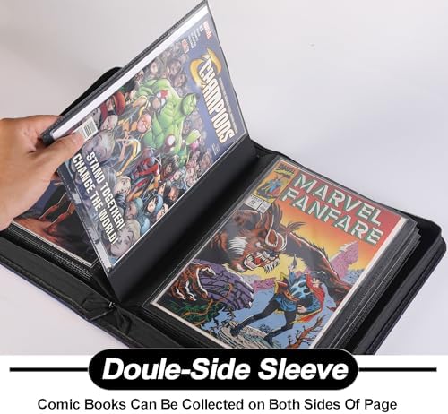 D DACCKIT Comic Binder，Comic Book Album with Sleeves Fits Regular Comics and Comic Bagged and Boarded - Comic Storage Binder Holds 24 Comic Books（Model A，Turquoise） - Image 4