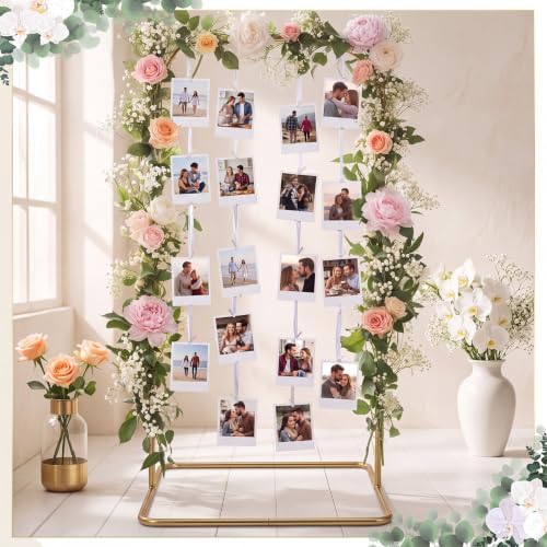 Colingmill 69" Gold Picture Display Stand Metal Rectangle with Clips - Image 3