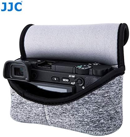 JJC Grey Ultra Light Neoprene Camera Case for Sony a6600 a6500 a6400 a6300 a6100 a6000 a5100 +18-55mm/E 50mm F1.8 Lens, Pouch Bag for Fuji X-T30 X-T20 X-T10 +16-50mm, Canon PowerShot SX530 SX540 G3X - Image 2