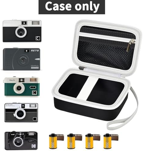 Digital Camera Case Compatible with KODAK EKTAR H35 H35N Half Frame Film Camera, Storage Holder Organizer for Kodak Ultra F9 M35 M38 Paper Shoot kamera, 35mm Film Rolls (Box Only) - Black - Image 2