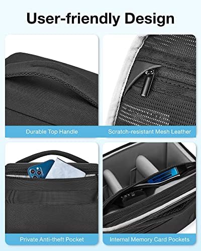 BAGSMART Camera Sling Bag with Tripod Holder & Rain Cover, Black - Image 6