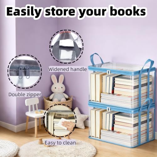 3 Pack Clear Comic Book Storage Containers, Blue - Image 3