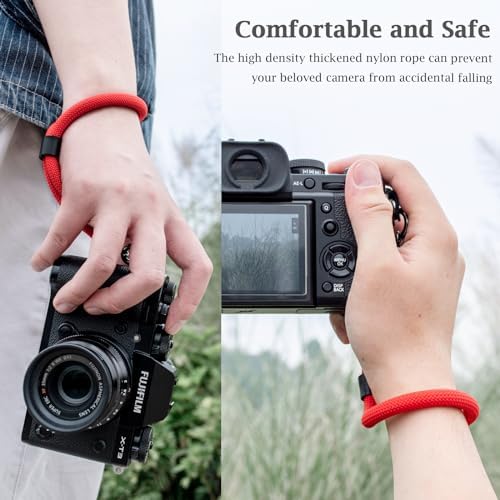 VOVMOEYA Camera Wrist Strap Rope,Camera Hand Strap Compatible with Fujifilm Canon DSLR Camera - Red - Image 4