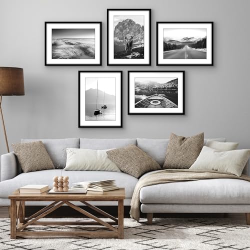 Americanflat 16x21 Poster Frame 5-Pack - Matted to 12x17 - Black - Image 5