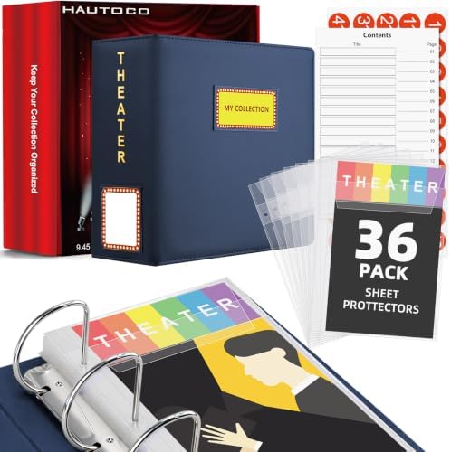 HAUTOCO Show-Bill Binder with 36 Sleeves for 8.5" x 5.5" Broadway Programs by HAUTOCO