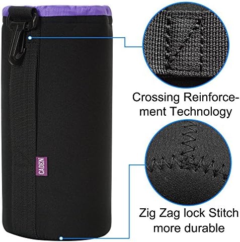 CADeN Lens Pouch Set 4 Pack Replacement Compatible for Canon, Nikon, Sony, Pentax, Olympus (Small, Medium, Large, X Large) Camera Lens Case Bag Thick Protective Neoprene Pouch Soft Plush for DSLR Lens - Image 4