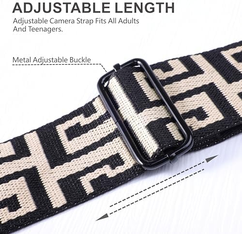 Padwa Lifestyle Extra Long Adjustable Camera Strap for Photographers - 2" Wide Full Grain Cowhide Leather Ends Camera Straps with Quick Release for All Cameras,Binoculars(White Arches) - Image 4