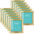 LaVie Home 4x4 Picture Frames (12 Pack, Gold) Simple Designed Photo Frame with High Definition Glass for Wall Mount & Table Top Display, Set of 12 Classic Collection by LaVieHome