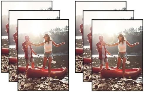 Americanflat Front Loading 5x7 Picture Frame with Shatter-Resistant Glass - Set of 6 - Metropolitan Collection - Photo Frame for Tabletop and Wall Display - Black by Americanflat