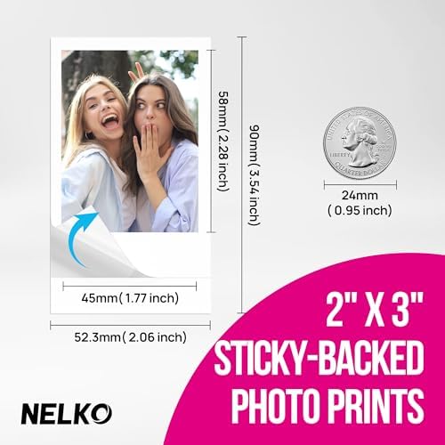 Nelko PP01 Photo Printer, 2x3 Portable Photo Printer, Mini Printer, Purple - Image 3