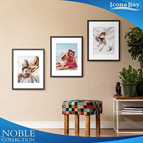 Icona Bay 11x14 Picture Frames w/Removable Mat for 8x10 Photos (Black, 6 Pack), Modern Professional Frame Set, Wall Mount Only, Noble Collection - Image 6