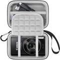 Lacdo Camera Carrying Case for Canon PowerShot ELPH 360/200/185/180/190/350, Sony Cyber-Shot DSC-W830/WX350/WX500/W810/W800 Digital Camera, Hard EVA Protective Camera Storage Trave Bag, Black+Gray by Lacdo